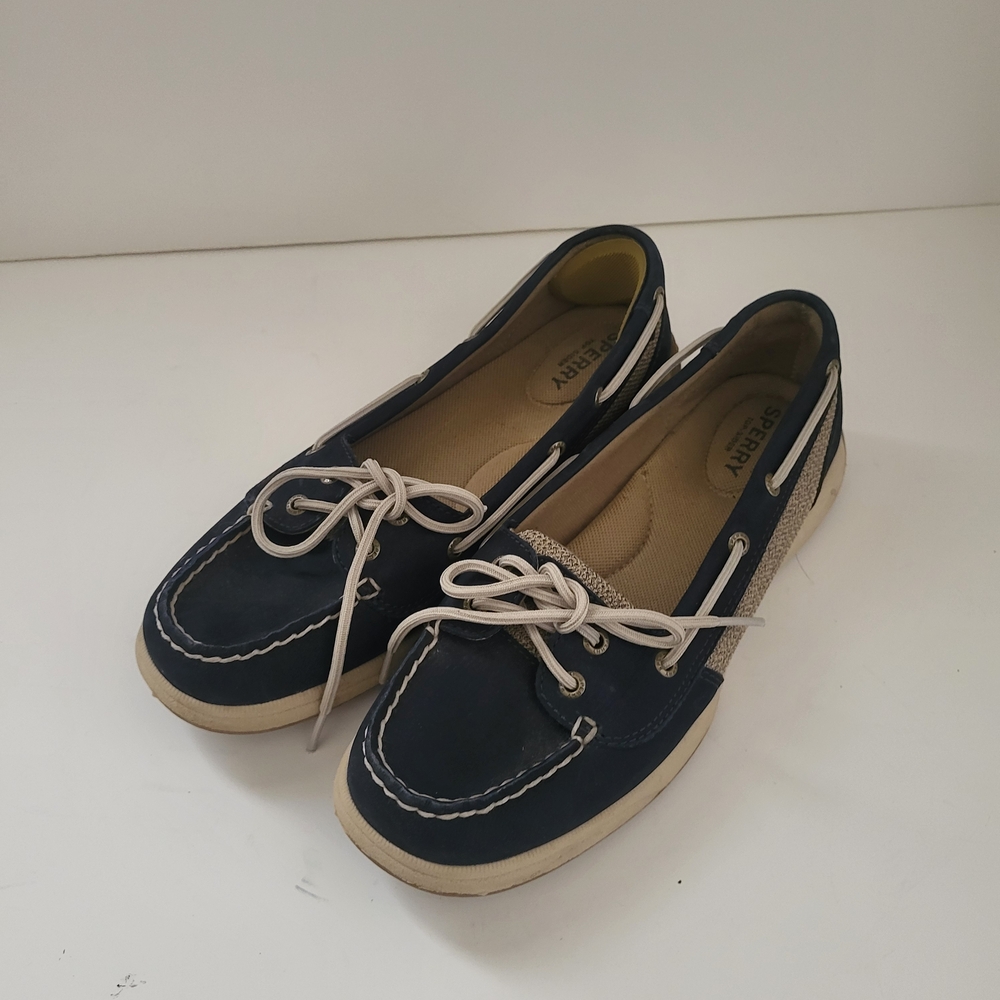 Sperry Women's Dark Blue and Beige Loafers